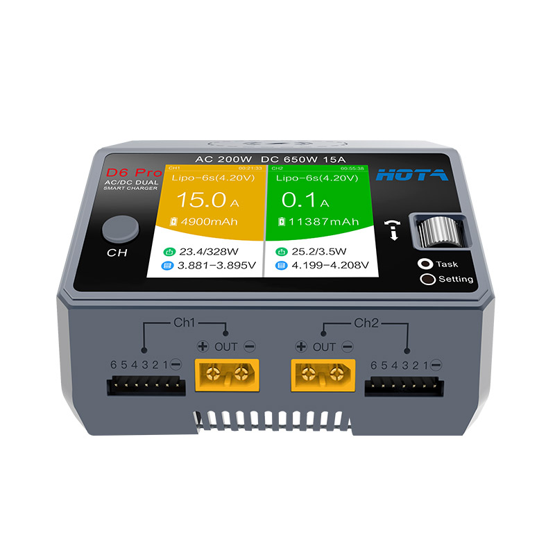 Caricabatterie a doppio canale - Hota D6 Pro Dual Lipo Charger recensione e prezzo