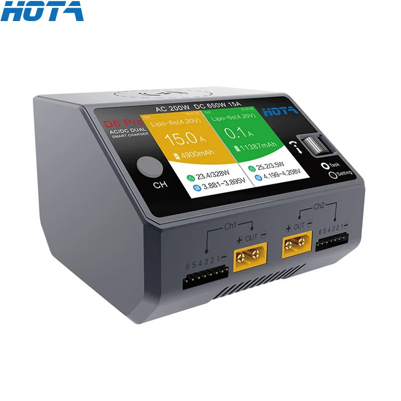 HOTA D6 Pro AC 200w DC 2x325w  - Hota D6 Pro Dual Lipo Charger recensione e prezzo